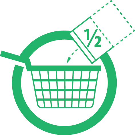 2. Place half of a bag of frozen product in the basket.